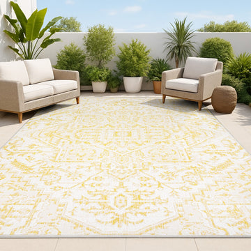 Estrella Bohemian Medallion Textured Weave Indoor/outdoor Area Rug